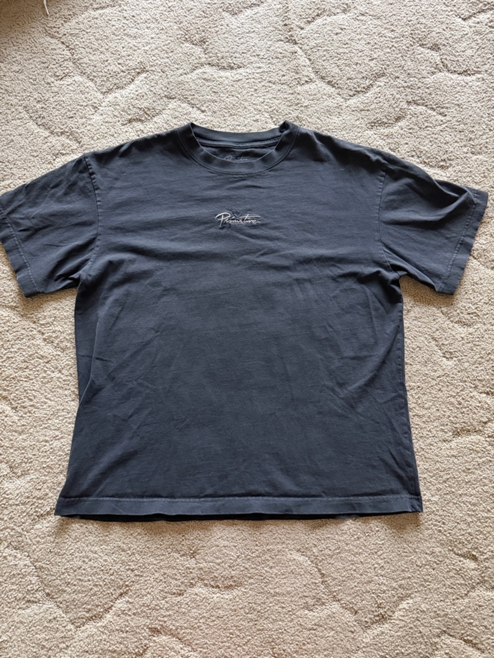 Primitive Black Short Sleeve Crewneck Tee with Script Logo